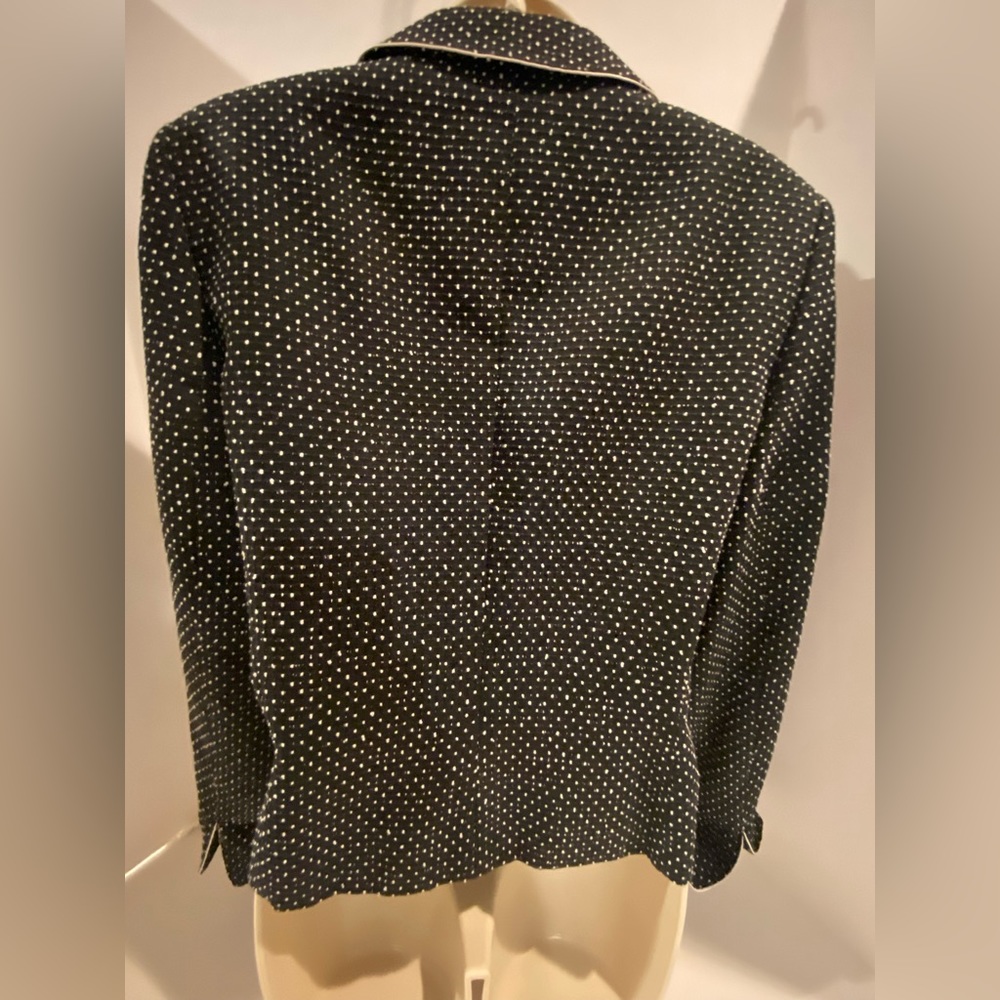 Albert Nipon Blazer, Black With White Polka Dots,… - image 7